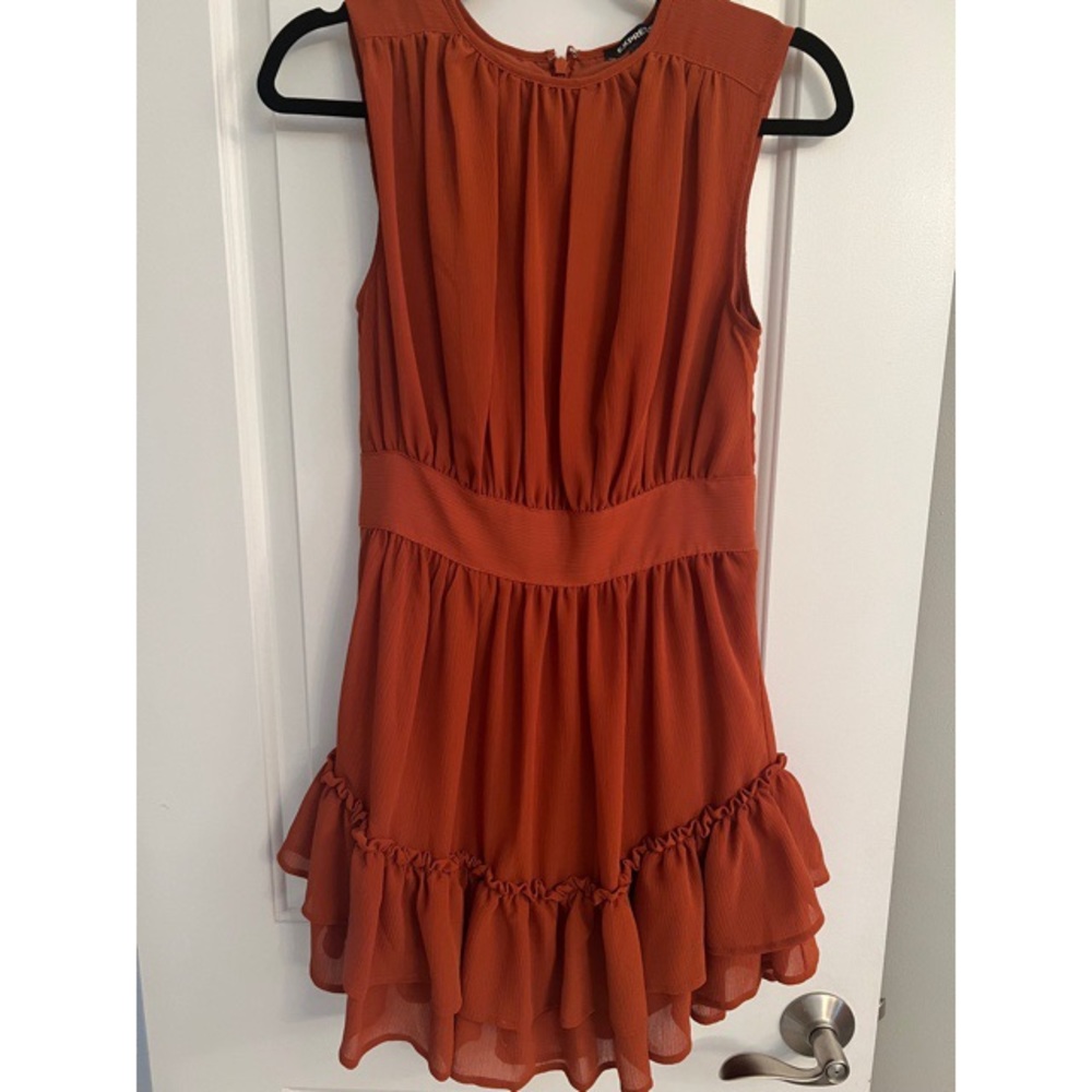 Orange Ruffle Dress - Picture 2 of 3